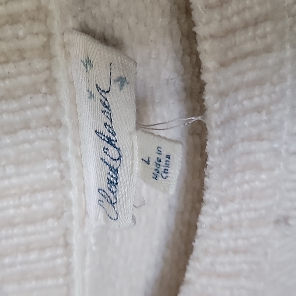 Cloudchaser VSCO Cute Casual Crop Fleece Striped Sweater Large - Picture 3 of 7